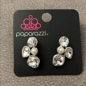 Paparazzi Silver and Clear Crystal Earrings